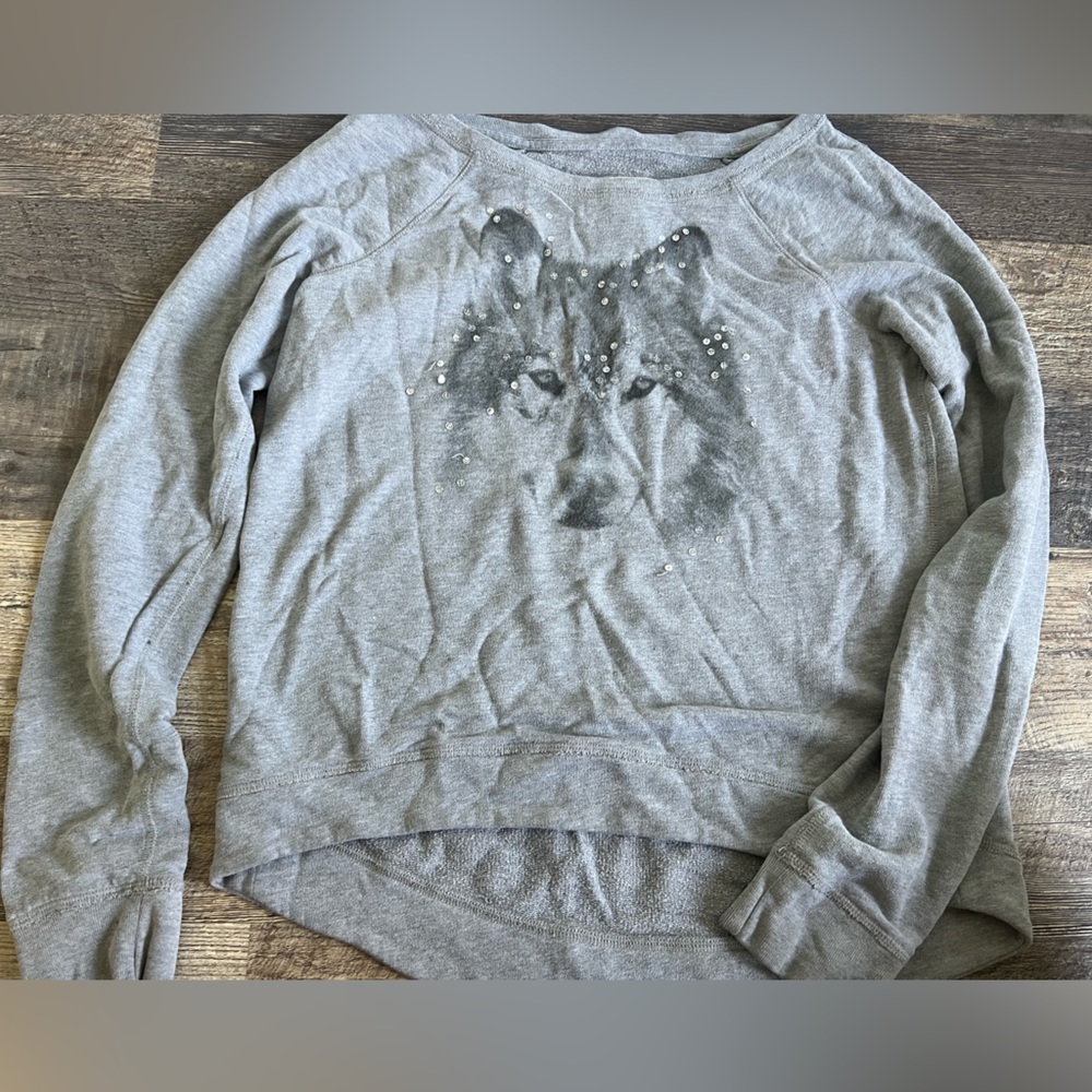 Hollister grey large size sweatshirt